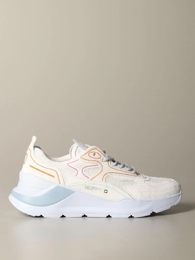 Shop Date D.a.t.e. Sneakers Sneakers Escape D.a.t.e. Running In Leather And Mesh In White
