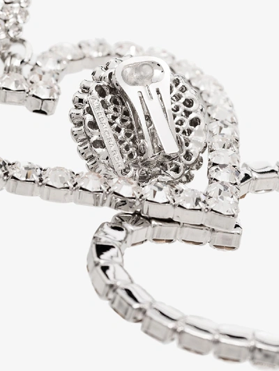 Shop Alessandra Rich Silver Tone Crystal Heart Drop Earrings