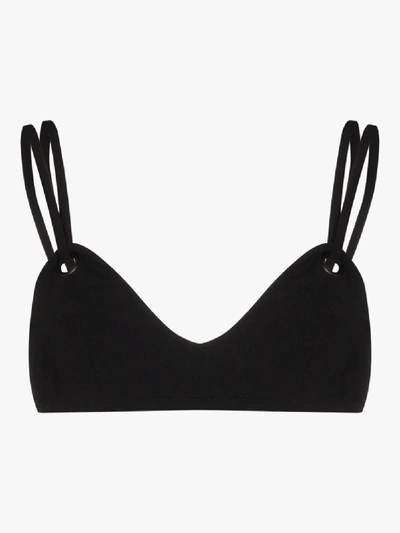 Shop Araks Zoya Double Strap Bikini Top In Black