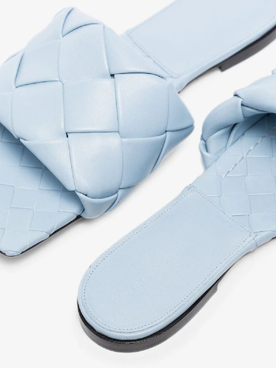 Shop Bottega Veneta Blue Bv Lido Intrecciato Leather Sandals