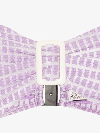 Shop Lisa Marie Fernandez Buckle Detail Bandeau Bikini In Purple