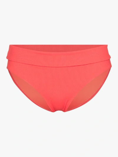 Melissa Odabash Brussels Fold-over Low-rise Bikini Briefs In Orange
