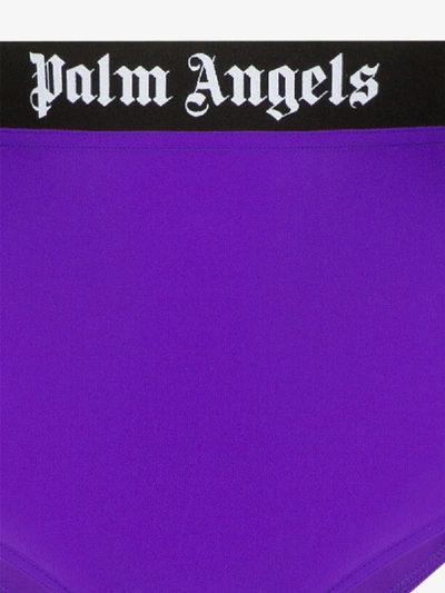 Shop Palm Angels High Waist Bikini Bottoms In Purple
