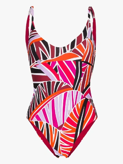 Shop Emilio Pucci Sal Print Swimsuit In Pink