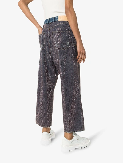 Shop Golden Goose Breezy Rhinestone Embellished Jeans In Blue