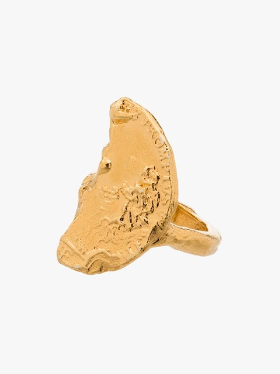 Shop Alighieri Gold-plated Leone Chapter Ii Ring