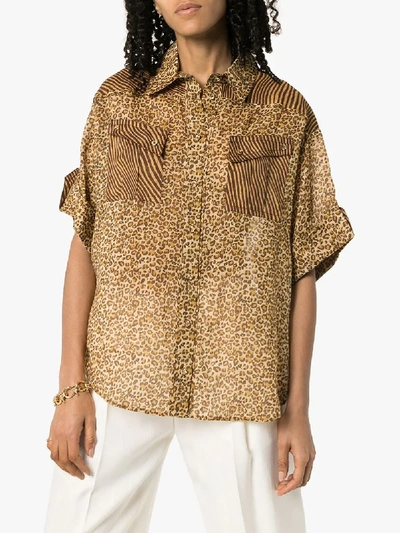 Shop Zimmermann Leopard Print Shirt In Brown
