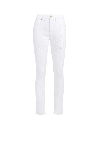 Shop Roberto Cavalli San Gallo Cut Out Skinny Jeans In White