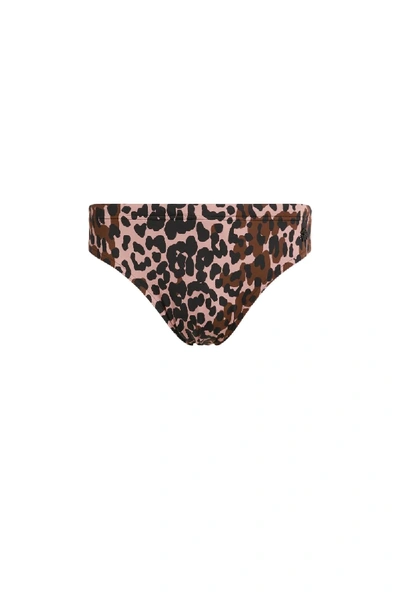 Shop Roberto Cavalli Double Leo Print Swim Briefs In Brown