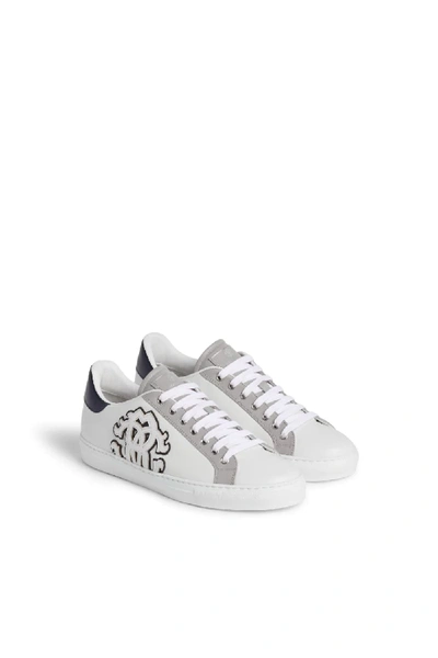 Shop Roberto Cavalli Rc Monogram Low Top Sneakers In White