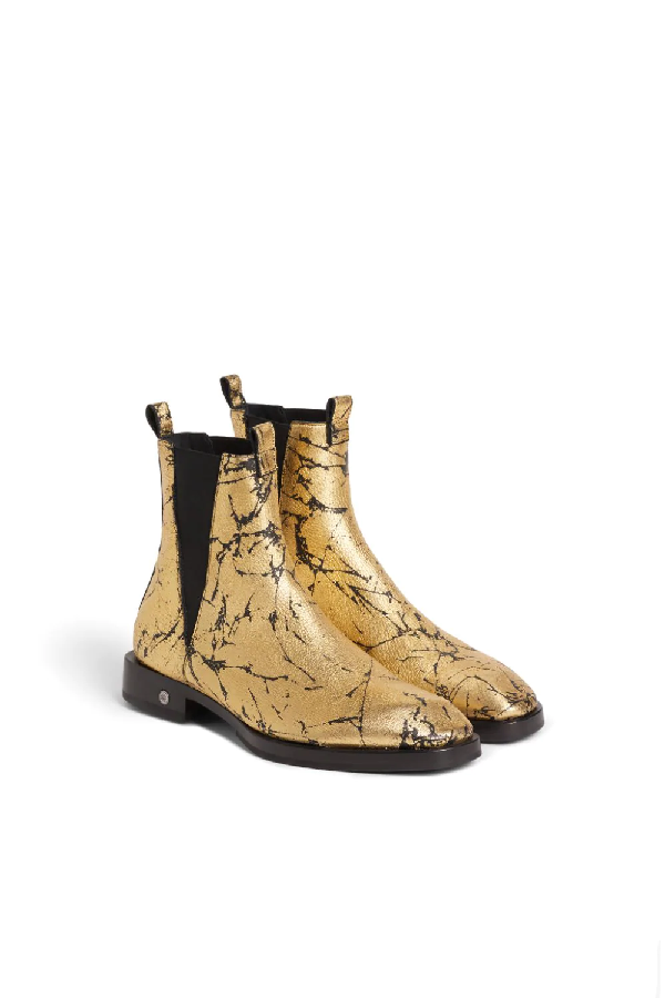 gold chelsea boots