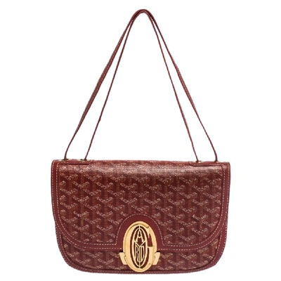 Pre-owned Goyard Ine Coated Canvas 223 Pm Bag In Red