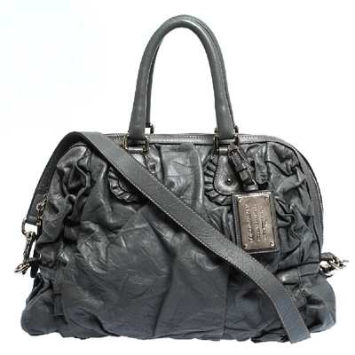 Pre-owned Dolce & Gabbana Grey Leather Miss Rouche Satchel
