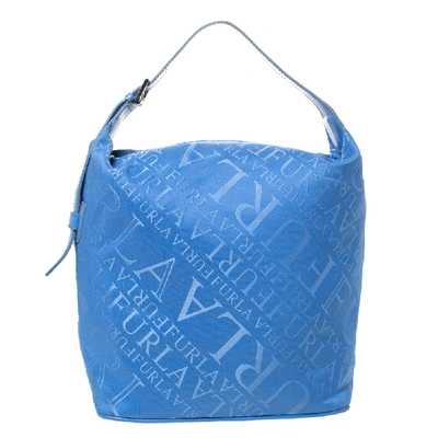 Pre-owned Furla Blue Nylon And Leather Hobo