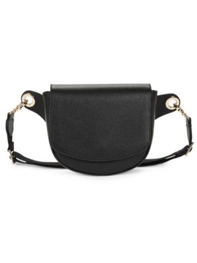 Shop Saks Fifth Avenue Pebbled Leather Saddle Belt Bag In Black
