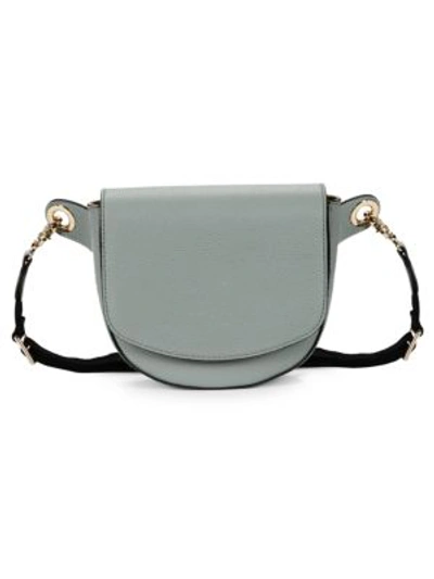 Shop Saks Fifth Avenue Pebbled Leather Saddle Belt Bag In Eucalyptus