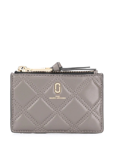 Shop Marc Jacobs The Quilted Softshot Top Zip Multi Wallet In Brown