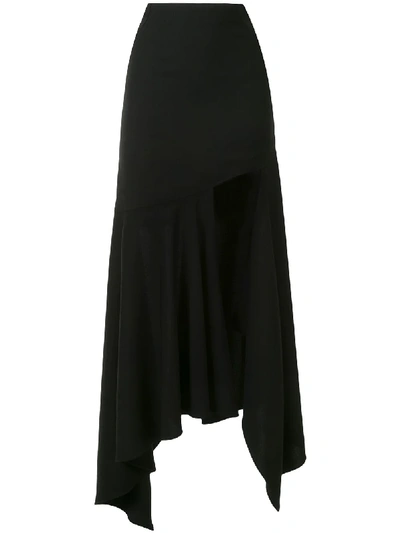 Shop Mugler Draped High-low Skirt In Black
