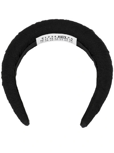 Shop Mm6 Maison Margiela Embellished Logo Headband In Black