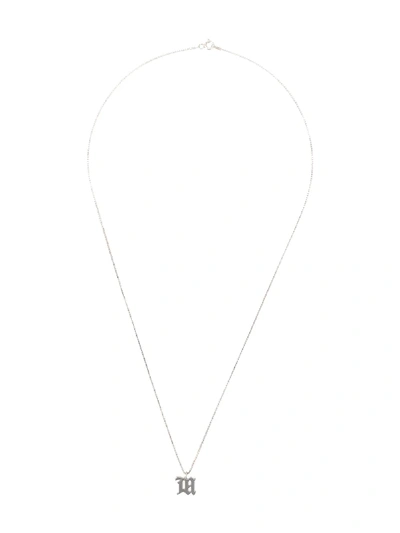Shop Misbhv Monogram Charm Necklace In Silver
