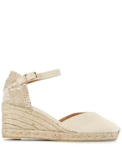 Shop Castaã±er Espadrille Wedges In Neutrals