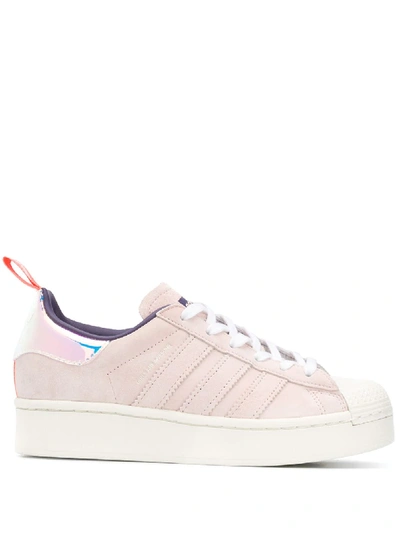 Shop Adidas Originals X Girls Are Awesome Superstar Trainers In Pink ,grey