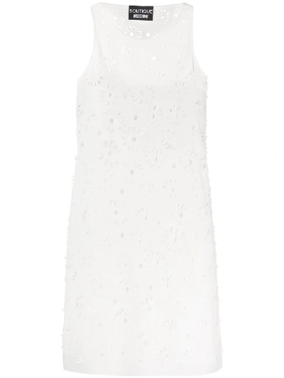 Shop Boutique Moschino Floral Cut-out Shift Dress In White