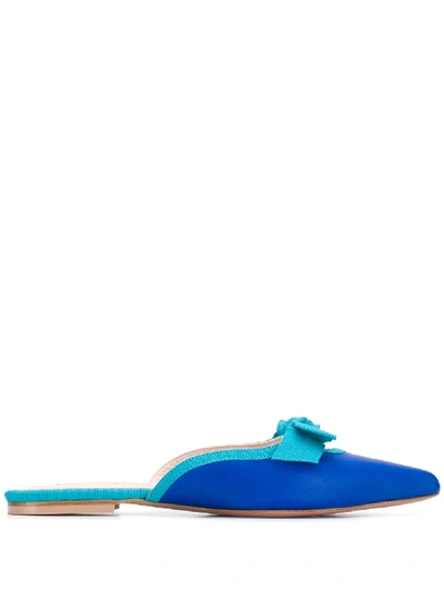 Shop Anna Baiguera Pointed Toe Mules In Blue