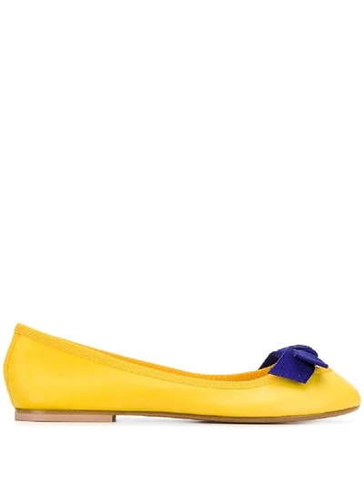 Shop Anna Baiguera Bow Ballerina Shoes In Yellow