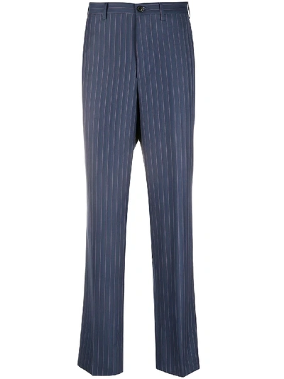 Shop Cobra Sc Striped Straight-leg Trousers In Blue