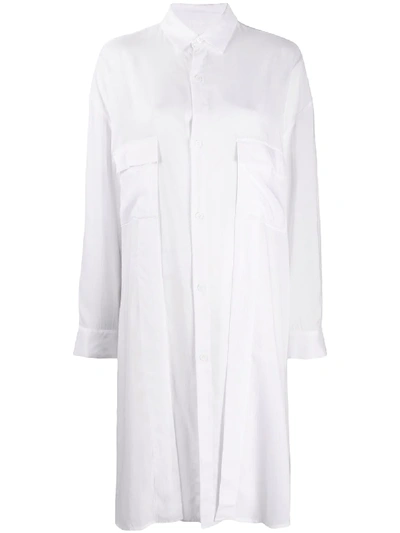 Shop Yohji Yamamoto Long Line Shirt In White