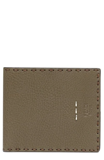 Shop Fendi Leather Wallet In Brown