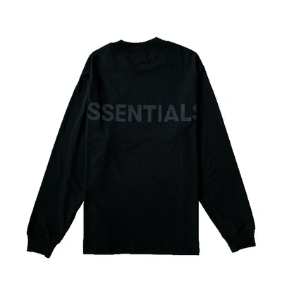 Pre-owned Essentials Logo Boxy Long Sleeve T-shirt Black/black