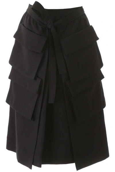 Shop Lemaire Multi-pocket Skirt In Black (black)