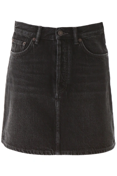 Shop Acne Studios Denim Mini Skirt In Black (black)