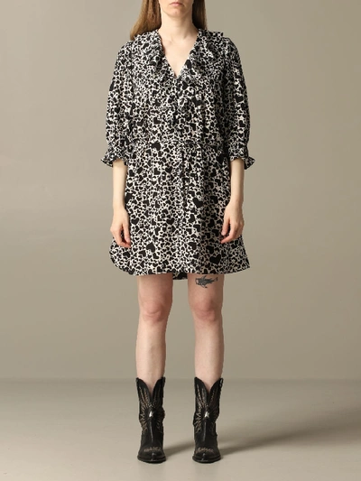 Shop Zadig & Voltaire Dress With Hearts Pattern In Black