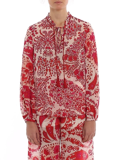 Shop Twinset Paisley Print Blouse In Fuchsia