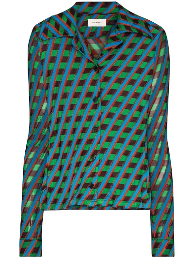 Shop Wales Bonner Mambo Geometric-print Shirt In Blue