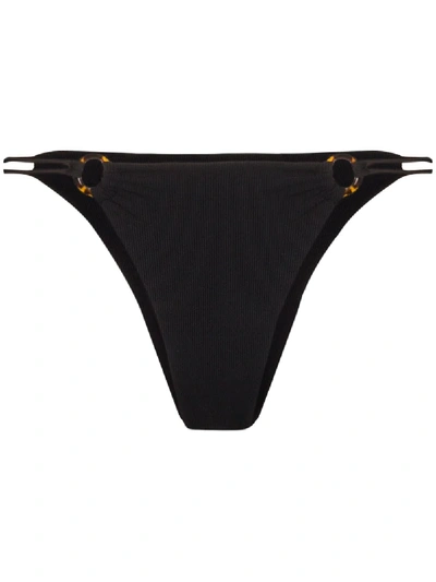 Shop Juillet Emma Triangle-shape Bikini Bottoms In Black