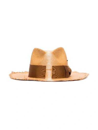Shop Nick Fouquet Rayon Contrast-band Hat In Neutrals