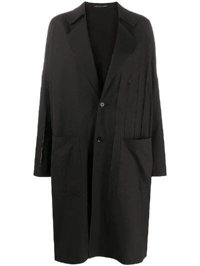 Shop Yohji Yamamoto Relaxed Single-breasted Coat In Black