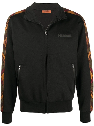 Shop Missoni Chevron Trim Track Jacket In Black