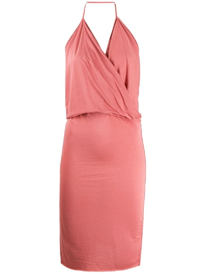 Shop Rick Owens Draped Midi Dress In Pink