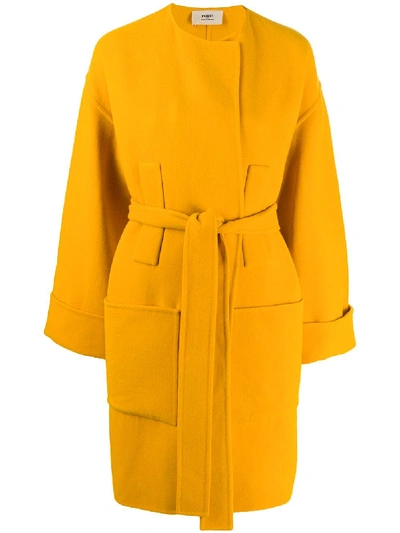 Shop Ports 1961 Double-breasted Fitted Coat In Yellow