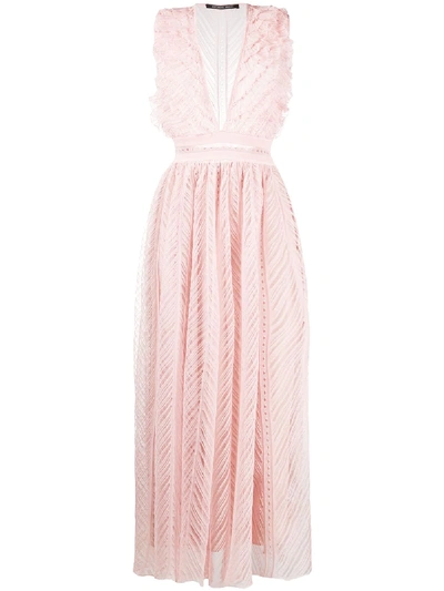 Shop Antonino Valenti Deep-v Flared Dress In Pink