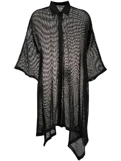 Shop Off-white Mesh Cape Dress In Black