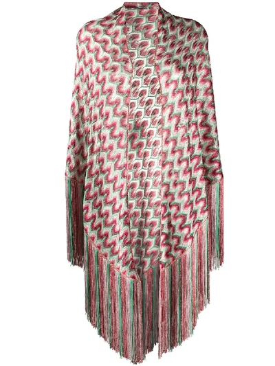 Shop Missoni Fringed Shawl In Green