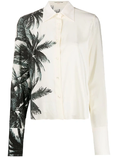 Shop Ermanno Scervino Palm Tree Print Shirt In Neutrals