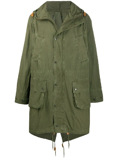 Shop Barbour Hooded Parka Coat In Green