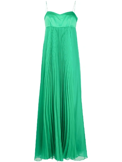Shop Pinko Pleated Maxi Dress In Green